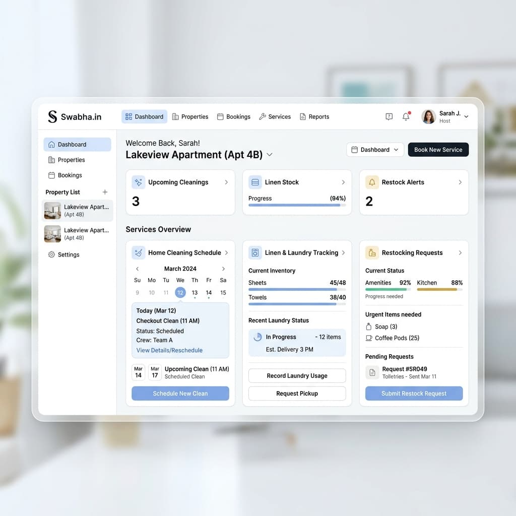Swabha.in - Property Management & Airbnb Services Platform